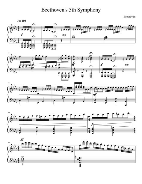 <b>5</b> in C minor, Op. . Beethoven 5th symphony piano pdf